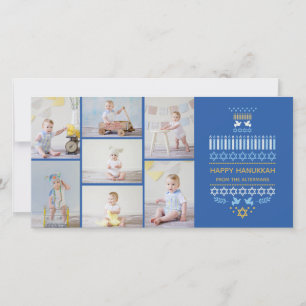 Festive Dreidel Icons Hanoukka Collage Carte photo