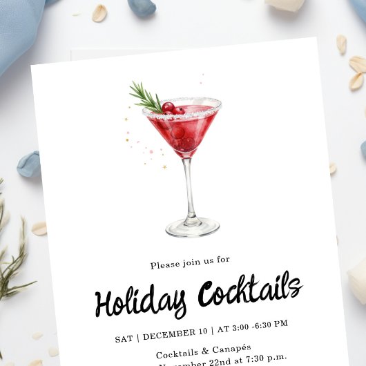 Festive Drinks Celebration, Winter Holiday Kaart