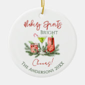 Festive Drinks Making Spirits Bright Christmas Keramisch Ornament (Voorkant)