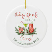 Festive Drinks Making Spirits Bright Christmas Keramisch Ornament (Achterkant)