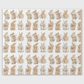 Festive Easter Bunnies | Easter Wrapping Paper Cadeaupapier (Vlak)