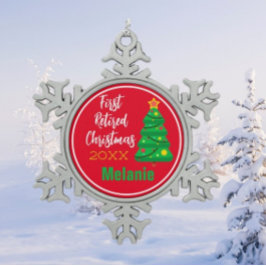 Festive, Eerste kerstversiering in ruste Tin Sneeuwvlok Ornament