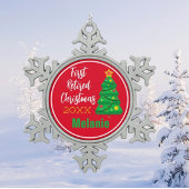 Festive, Eerste kerstversiering in ruste Tin Sneeuwvlok Ornament