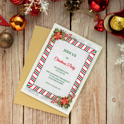 Festive Élégant Chic Noël Invitation