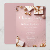 Festive Elegant Christmas Party Invitation (Devant / Derrière)