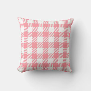 Festive Elegant Girly Pink White Gingham Pset Kussen