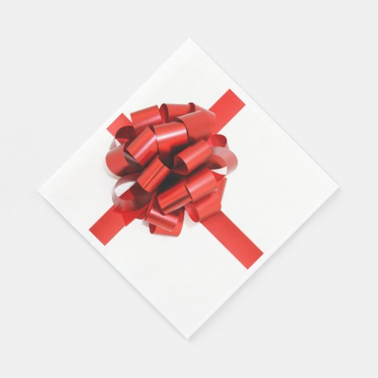 Festive Elegant Red Kerstmis Bow op White Glam Servet (Hoek)