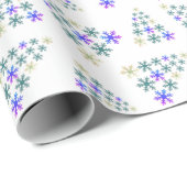 Festive Elegant Snowflake kerstboomschilfers Patro Cadeaupapier (Rol Hoek)