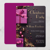 Festive Élégante Fête de Noël Invitation (Devant / Derrière)