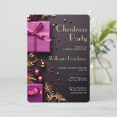 Festive Élégante Fête de Noël Invitation (Debout devant)