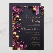 Festive Élégante Fête de Noël Invitation (Devant / Derrière)