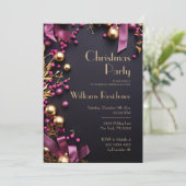 Festive Élégante Fête de Noël Invitation (Debout devant)