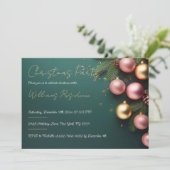 Festive Élégante Fête de Noël Invitation (Debout devant)