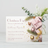 Festive Élégante Fête de Noël Invitation (Debout devant)