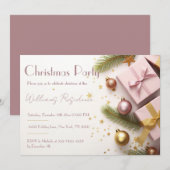 Festive Élégante Fête de Noël Invitation (Devant / Derrière)