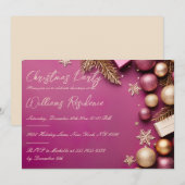 Festive Élégante Fête de Noël Invitation (Devant / Derrière)