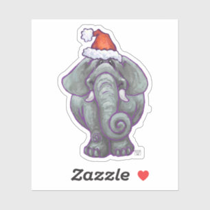 Festive Elephant Kerstmis Sticker