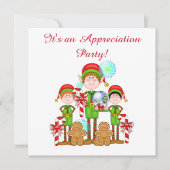 Festive elf appreciation helper party kaart (Voorkant)