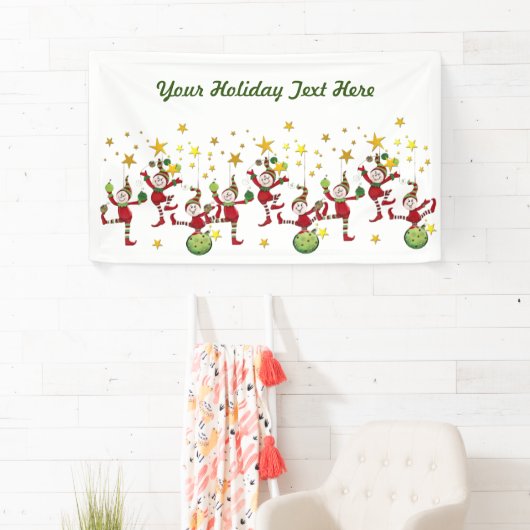 Festive Elves Kerstmis Spandoek (Insitu)