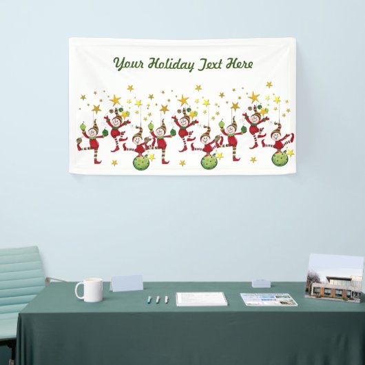 Festive Elves Kerstmis Spandoek (Beurs)