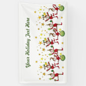 Festive Elves Kerstmis Spandoek (Verticaal)