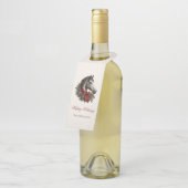 Festive Equestrian Merry Christmas Gift Flessenhanger (Schuin)