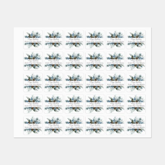 Festive Evergreen Kerst sticker Label (Vel)