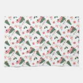 Festive Fala Kerstmis  Roze Retro Van Theedoek (Horizontaal)