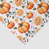 Festive Fall Pumpkins and Chrysanthemums Tissuepapier (Detail)