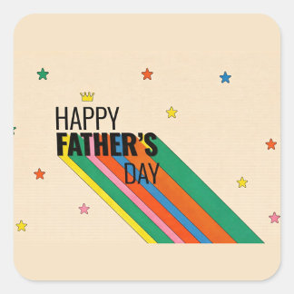 Festive Father's Day Star & Stripe Sticker