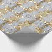 Festive Faux Gold Silver Ribbon Pattern Kerstmis Cadeaupapier (Hoek)