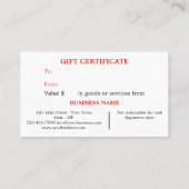 Festive Feestdagen Cadeaubont Certificate Sjabloon Kortingskaartje (Achterkant)