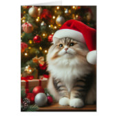 Festive Feline Christmas Card (Devant)