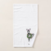 Festive Fête Zebra illustration, Holly wreath (Serviette à main)