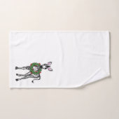 Festive Fête Zebra illustration, Holly wreath (Serviette à main)