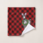 Festive Fête Zebra illustration, Holly wreath (Gant de toilette)
