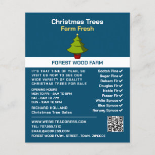 Festive Fir Tree Design, kerstboomverkoop Flyer