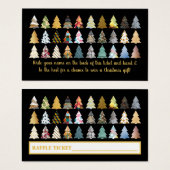 Festive Fir Trees, kerstfeest Raffle Ticket Visitekaartje (Voorkant /achterkant)