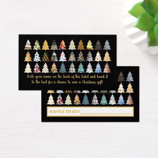 Festive Fir Trees, kerstfeest Raffle Ticket Visitekaartje (Bureau)