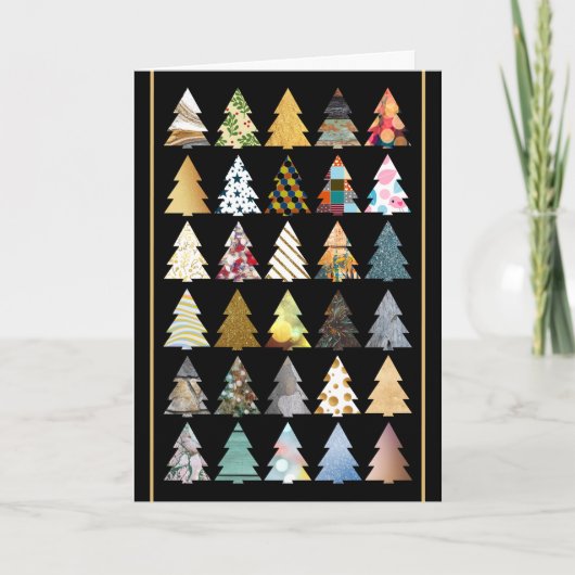 Festive Fir Trees, kerstgroet Kaart (Voorkant)