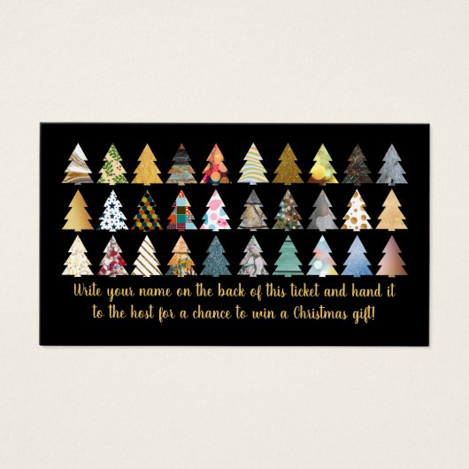 Festive Fir Trees, Noël Party Raffle Ticket (Devant)