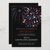 Festive Fireworks 4 juillet Invitation de la fête (Devant / Derrière)