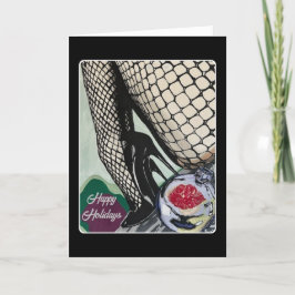 'Festive Fishnets' Schilderij op een Bedankkaart