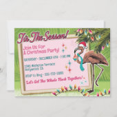 Festive Flamant rose Noël Invitations (Devant)
