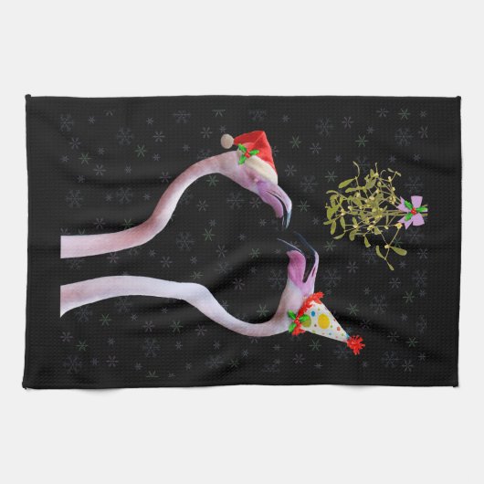 Festive Flamingos Kitchen Towel Theedoek (Horizontaal)