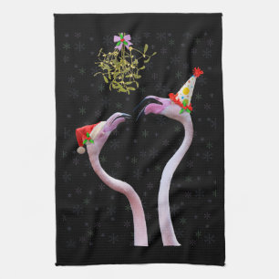 Festive Flamingos Kitchen Towel Theedoek