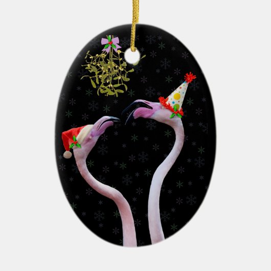 Festive Flamingos Ornament (Voorkant)