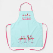 Festive Flamingos Personalized Blue Schort (Voorkant)