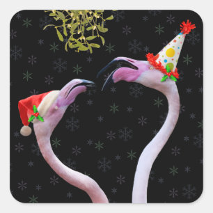 Festive Flamingos Sticker