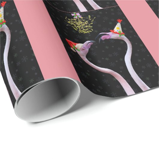 Festive Flamingos Wrapping Paper Cadeaupapier (Rol Hoek)